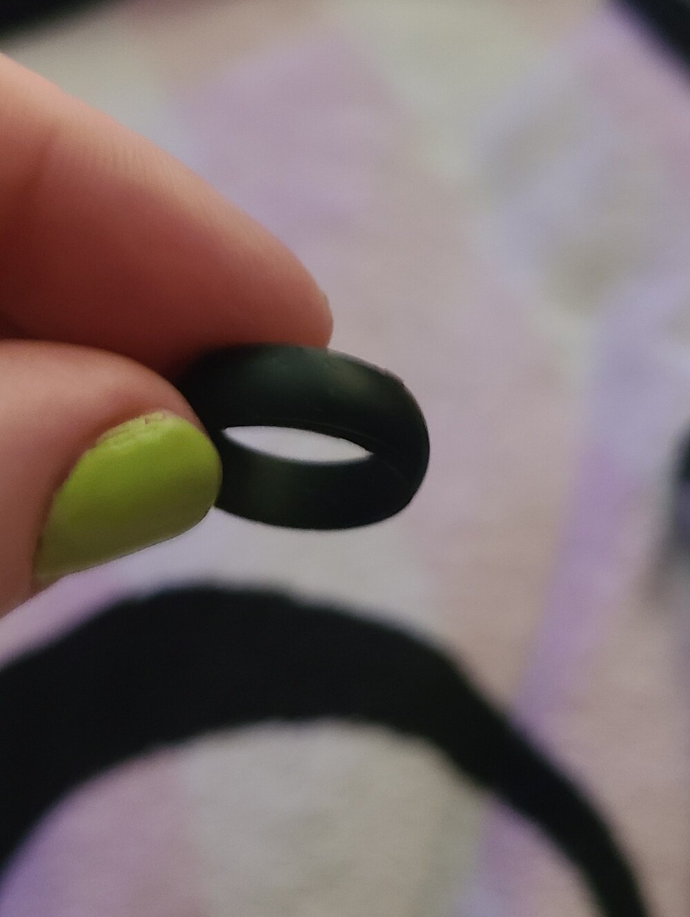 Black And Blue Glitter Silicone Ring sz 5